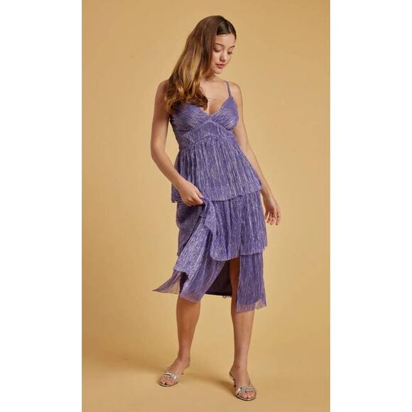 Trixxi Lavender Dreams Purple Tiered Midi Dress - XS - Picture 7 of 11